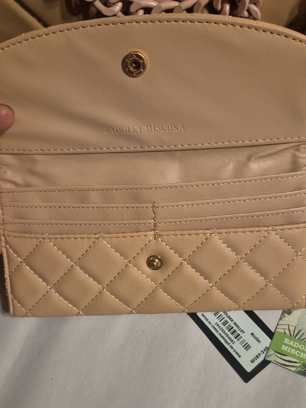 Quilted Pink Shoulder Bag and Wallet Set . NWT - Picture 9 of 12